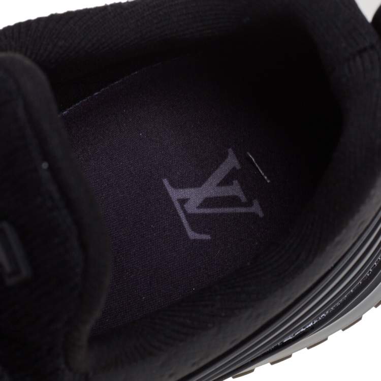 Pre Owned Louis Vuitton Black Knit Fabric V.N.R. Sneakers Size 41.5