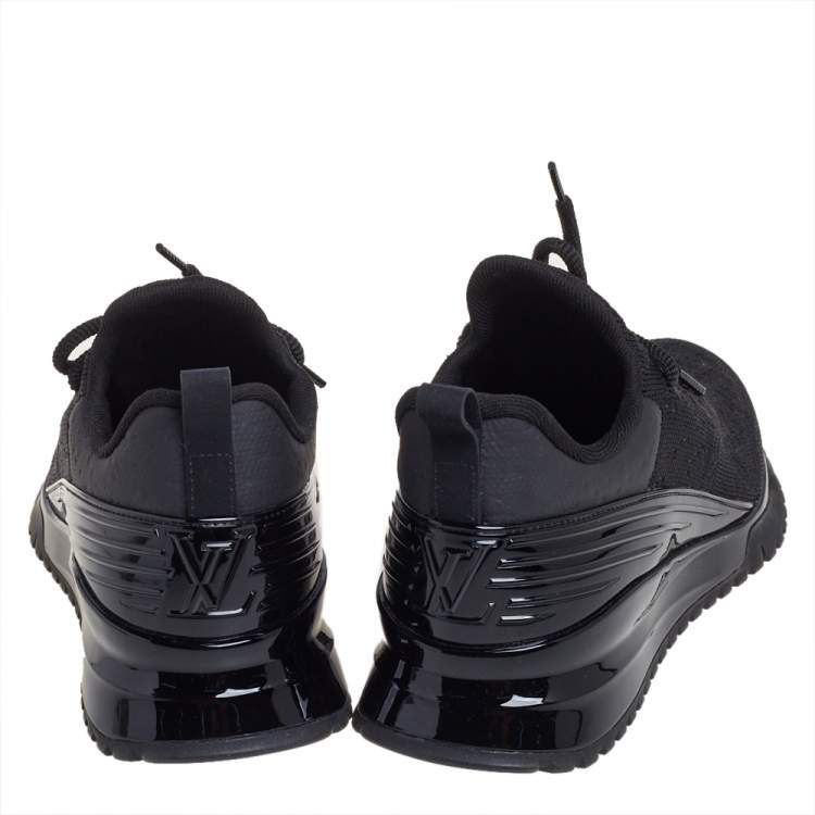 Pre Owned Louis Vuitton Black Knit Fabric V.N.R. Sneakers Size 41.5