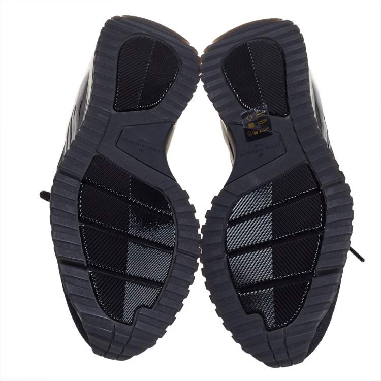 Pre Owned Louis Vuitton Black Knit Fabric V.N.R. Sneakers Size 41.5