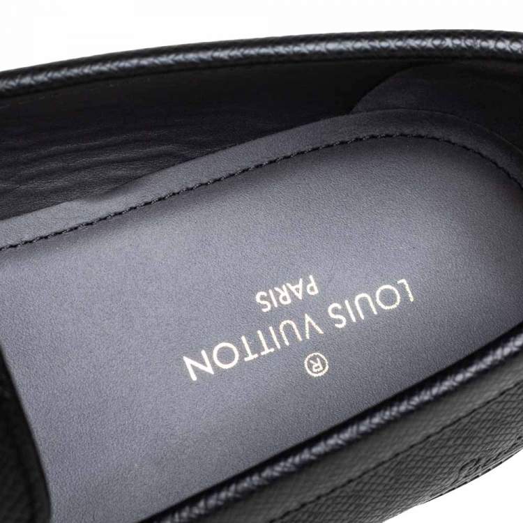 Pre Owned Louis Vuitton Black Leather Sorbonne Slip On Loafers Size 41