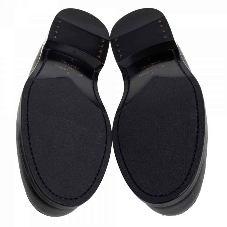 Pre Owned Louis Vuitton Black Leather Sorbonne Slip On Loafers Size 41