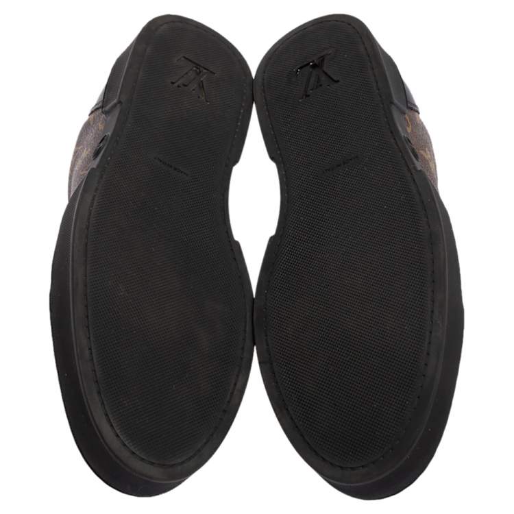 مملوكة مسبقًا Louis Vuitton Monogram Canvas And Black Leather Match Up Sneakers Size 40