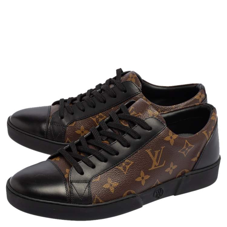 مملوكة مسبقًا Louis Vuitton Monogram Canvas And Black Leather Match Up Sneakers Size 40