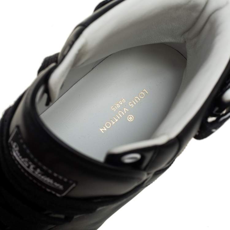 Pre Owned Louis Vuitton Black Leather Rivoli High Top Sneakers Size 45