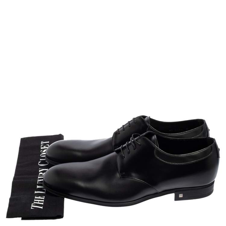 Pre Owned Louis Vuitton Black Leather Lace Up Derby Size 42.5