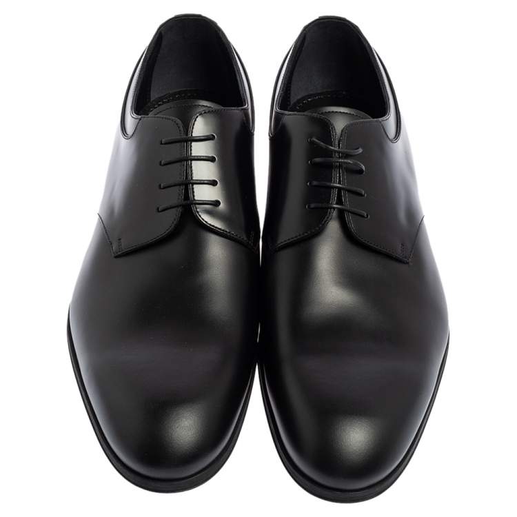Pre Owned Louis Vuitton Black Leather Lace Up Derby Size 42.5