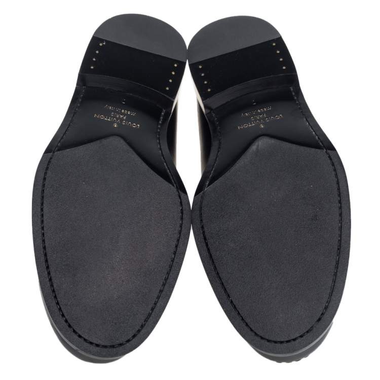 Pre Owned Louis Vuitton Black Leather Major Loafers Size 41