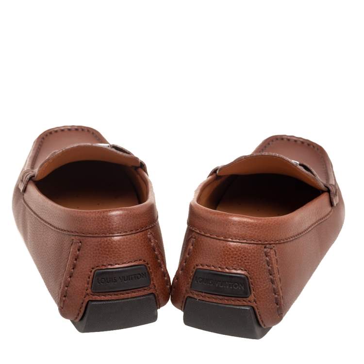 Pre Owned Louis Vuitton Brown Leather Monte Carlo Loafers Size 41