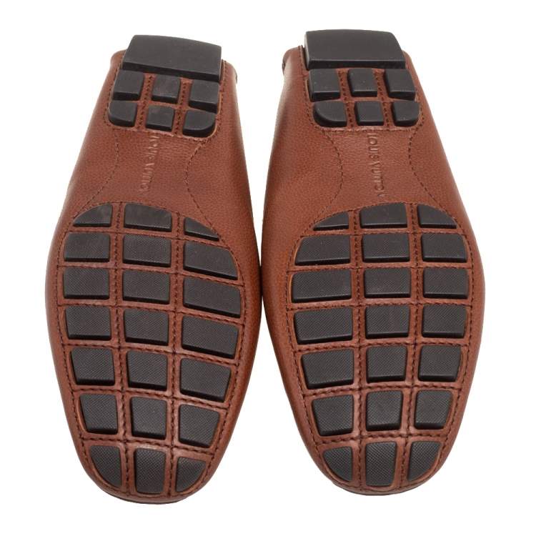 Pre Owned Louis Vuitton Brown Leather Monte Carlo Loafers Size 41