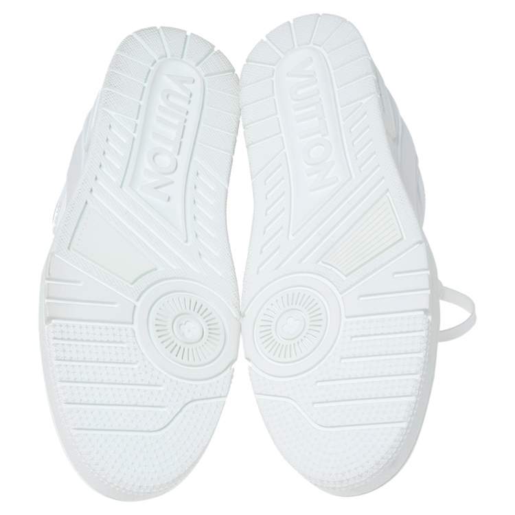 Pre Owned Louis Vuitton White Leather LV Trainer Sneakers Size 43
