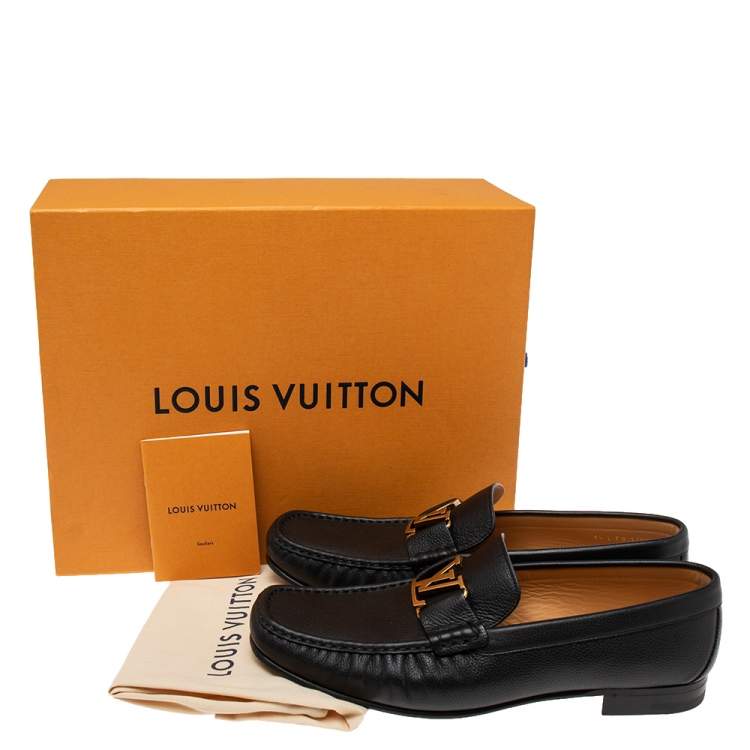 Pre Owned Louis Vuitton Black Leather Monte Carlo Loafers Size 43.5