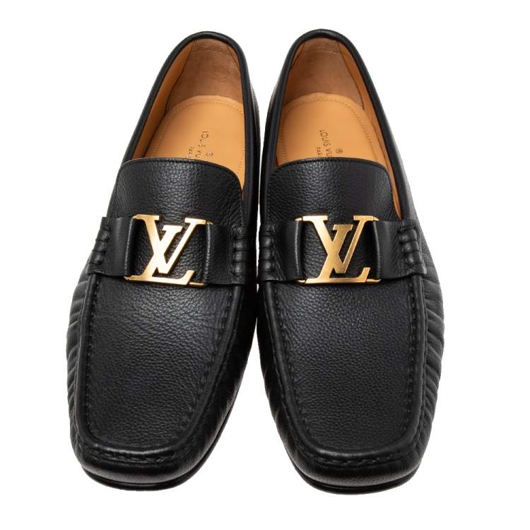 Pre Owned Louis Vuitton Black Leather Monte Carlo Loafers Size 43.5