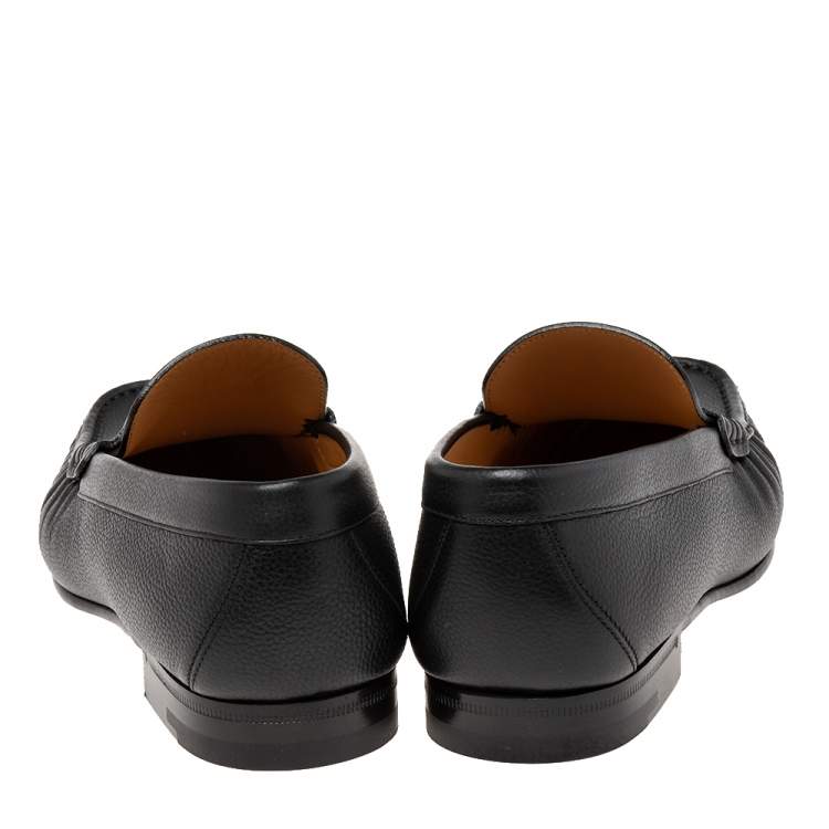 Pre Owned Louis Vuitton Black Leather Monte Carlo Loafers Size 43.5