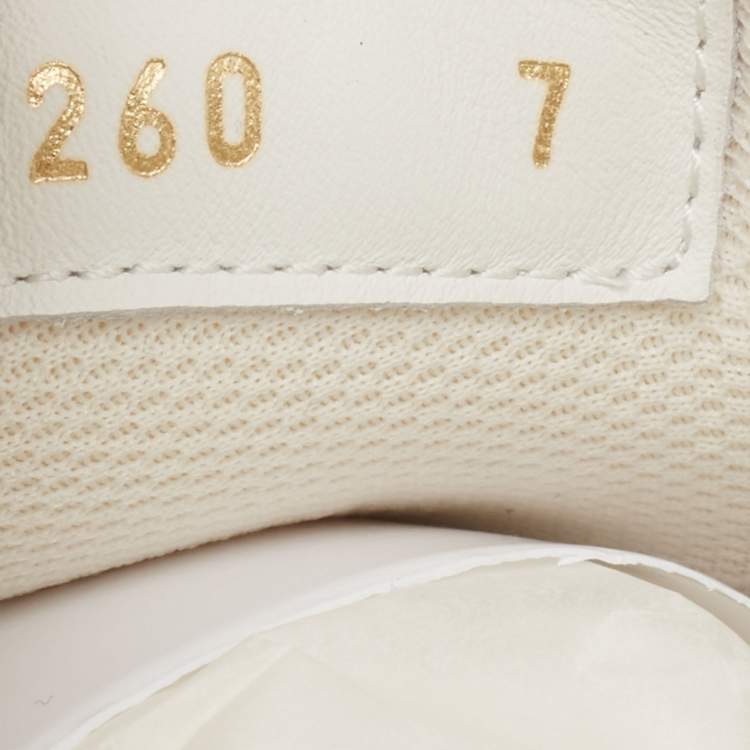 Pre Owned Louis Vuitton White/Black Leather Gradient Check Print Luxembourg Sneakers Size 41 