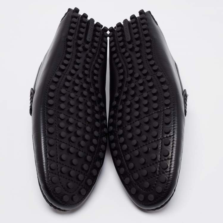 Pre Owned Louis Vuitton Black Epi Leather Major Loafers Size 44.5