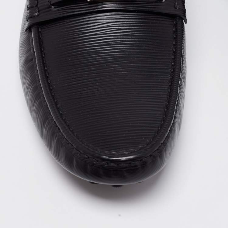 Pre Owned Louis Vuitton Black Epi Leather Major Loafers Size 44.5