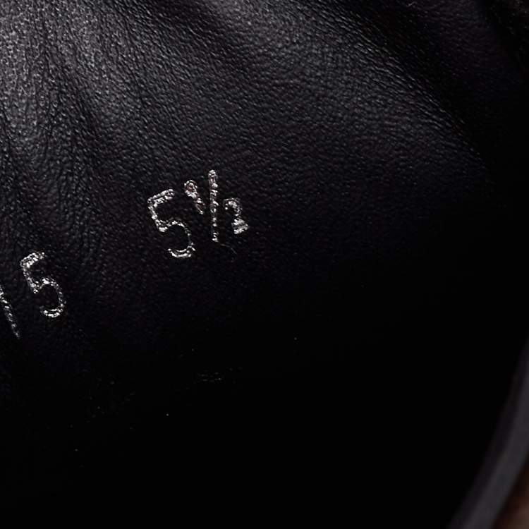 Pre Owned Louis Vuitton Black/Brown Leather and Monogram Canvas Line Up High-Top Sneakers Size 39.5