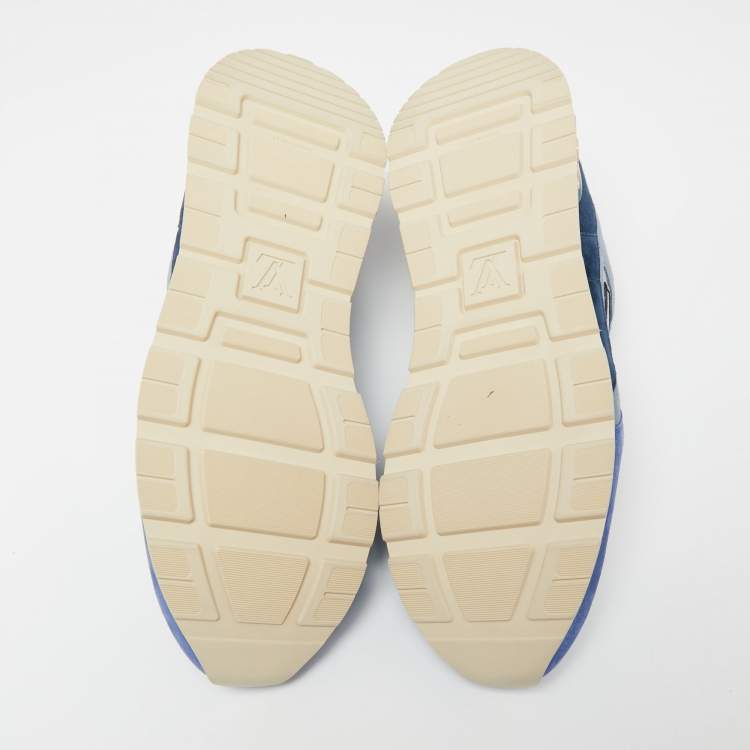 Pre Owned Louis Vuitton Multicolor Suede and Mesh Run Away Low-Top Sneakers Size 46