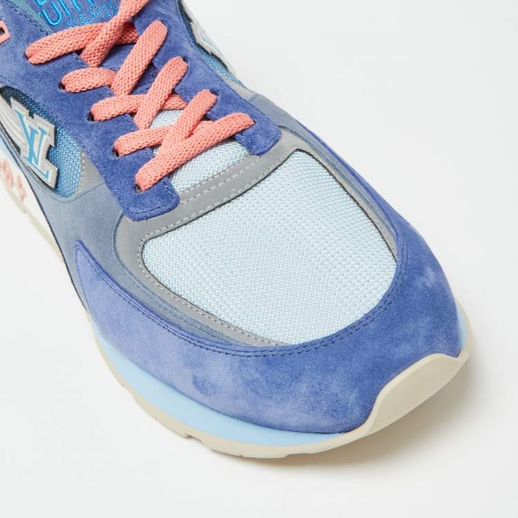 Pre Owned Louis Vuitton Multicolor Suede and Mesh Run Away Low-Top Sneakers Size 46