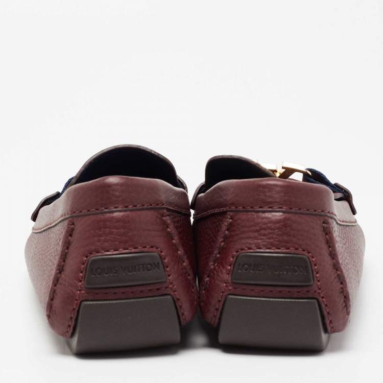 Pre Owned Louis Vuitton Burgundy Leather Monte Carlo Loafers Size 41