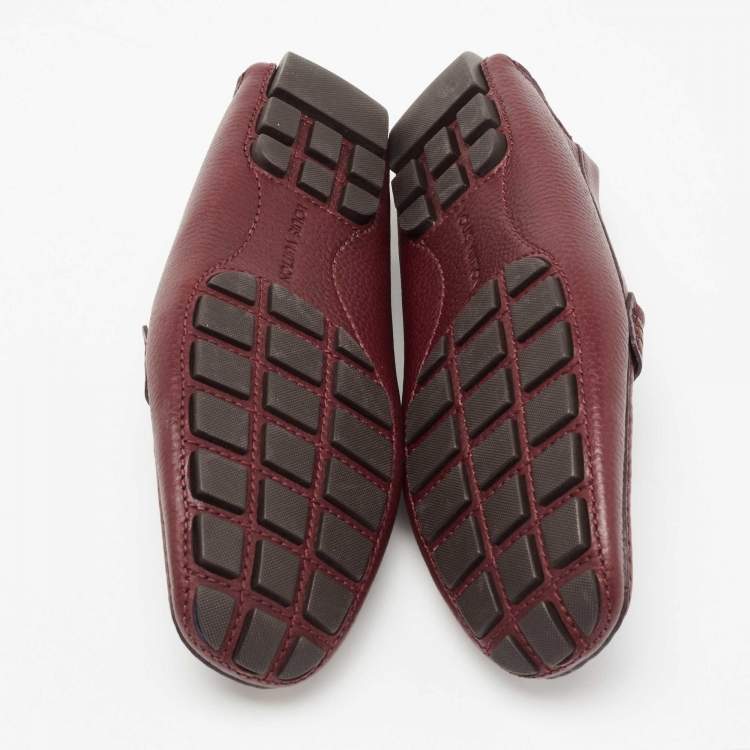 Pre Owned Louis Vuitton Burgundy Leather Monte Carlo Loafers Size 41