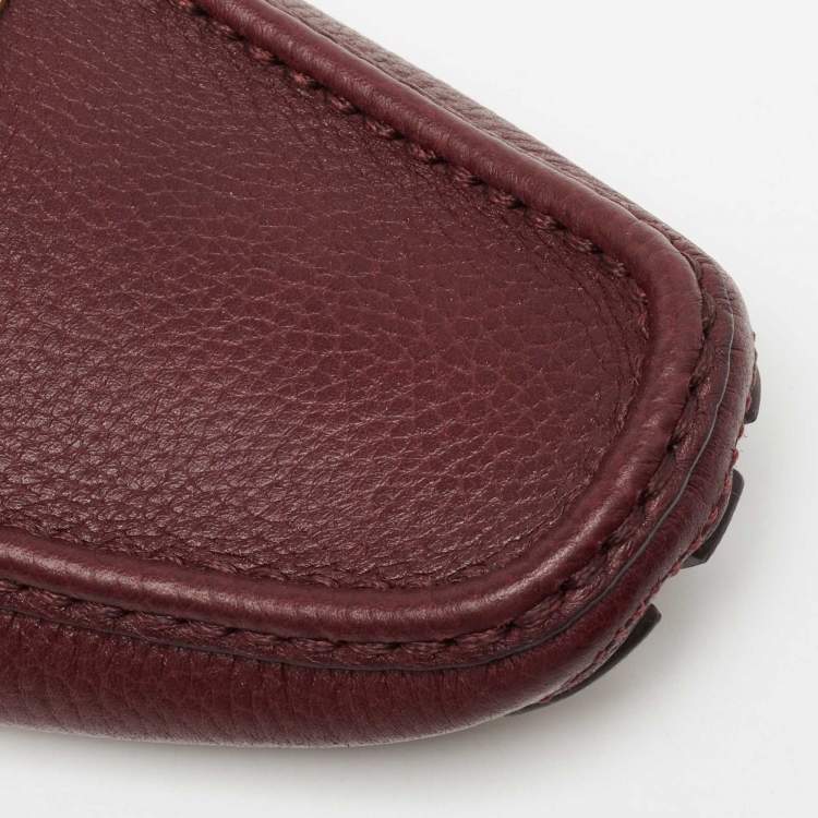 Pre Owned Louis Vuitton Burgundy Leather Monte Carlo Loafers Size 41