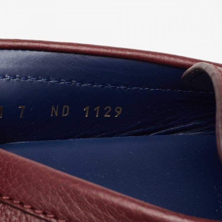 Pre Owned Louis Vuitton Burgundy Leather Monte Carlo Loafers Size 41
