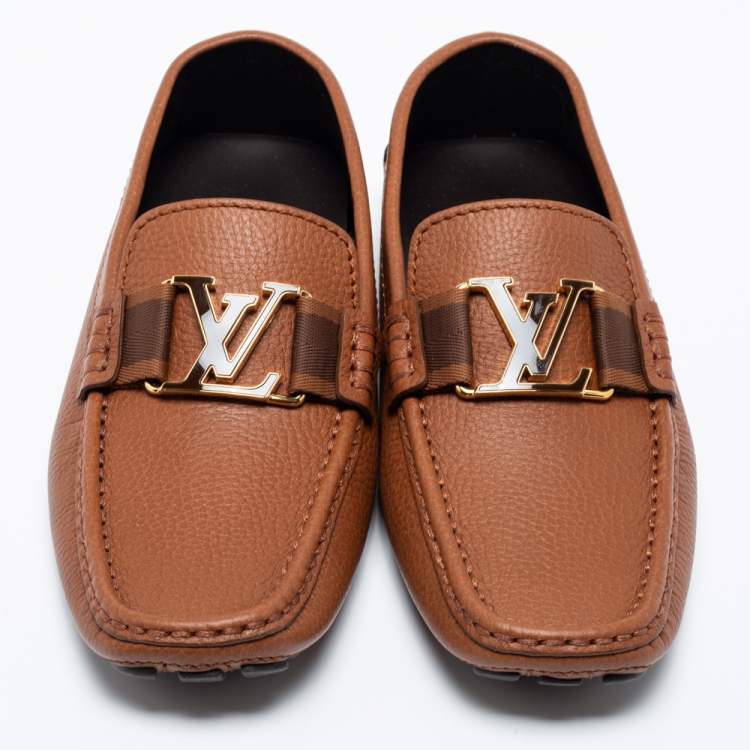 Pre Owned Louis Vuitton Brown Leather Monte Carlo Loafers Size 40