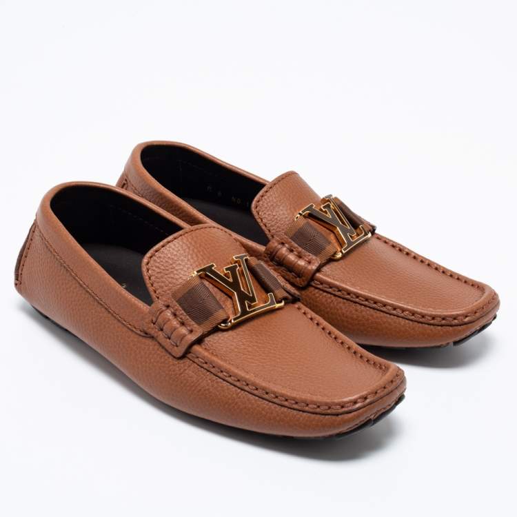 Pre Owned Louis Vuitton Brown Leather Monte Carlo Loafers Size 40