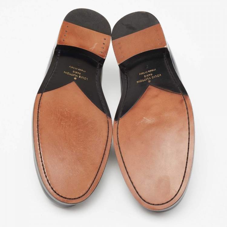 Pre Owned Louis Vuitton Two-Tone Leather Major Slip-On Loafers Size 41