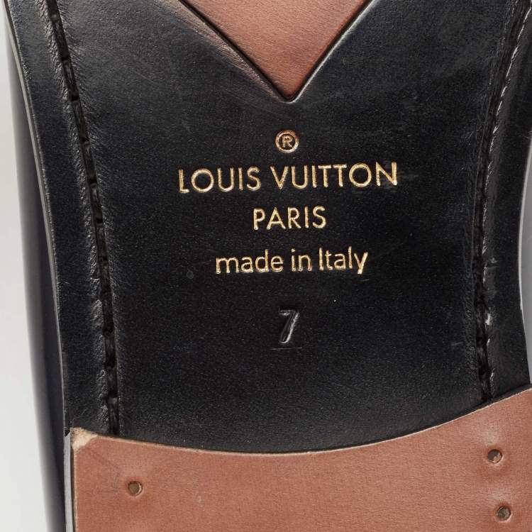Pre Owned Louis Vuitton Two-Tone Leather Major Slip-On Loafers Size 41