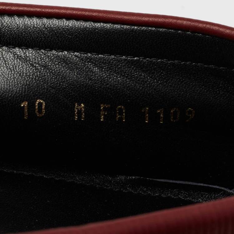 Pre Owned Louis Vuitton Burgundy Epi Leather Major Slip On Loafers Size 44