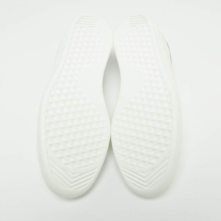 Pre Owned Louis Vuitton White Monogram Leather Iridescent Uuxembourg Low Top Sneakers Size 42