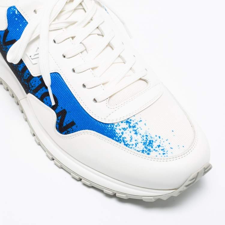 Pre Owned Louis Vuitton Tri-Color Leather and Printed Fabric Runaway Low-Top Sneakers Size 41.5