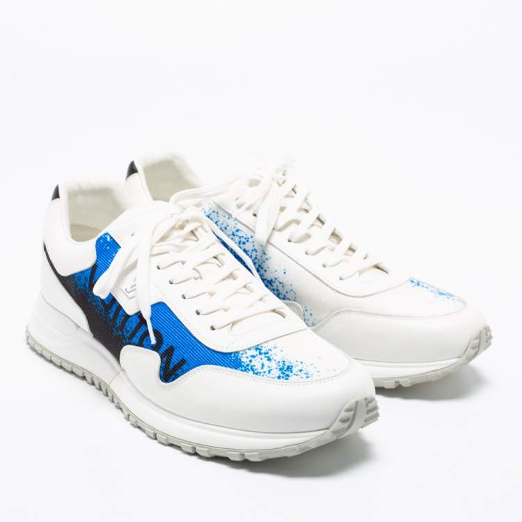 Pre Owned Louis Vuitton Tri-Color Leather and Printed Fabric Runaway Low-Top Sneakers Size 41.5