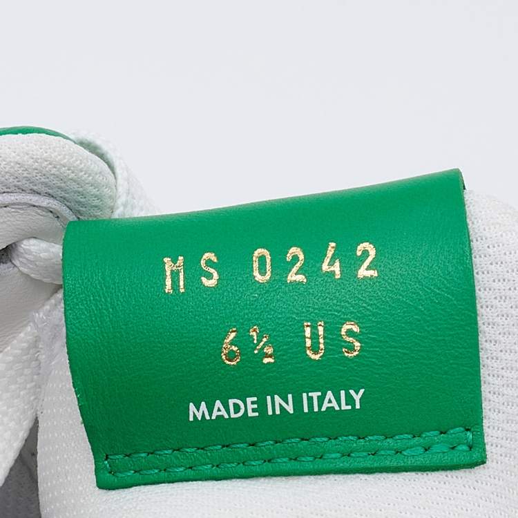 Pre Owned Louis Vuitton X Nike By Virgil Abloh Green/White Monogram Embossed Leather Nike Air Force 1 Low Top Sneakers Size US 6.5