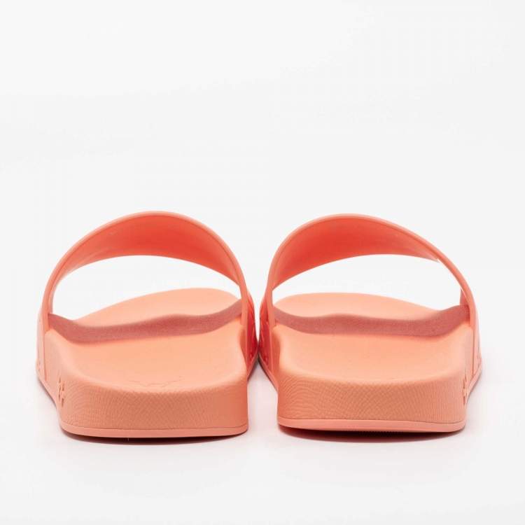 Pre Owned Louis Vuitton Orange  Rubber Waterfront Mule Sandals Size 45