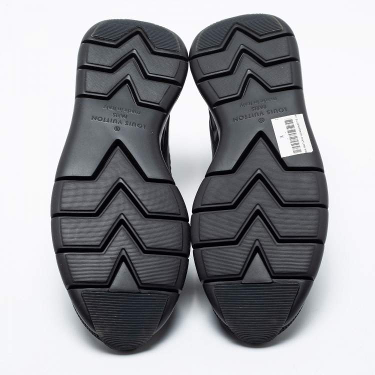 Pre Owned Louis Vuitton Black Fabric And Mesh Fastlane Sneakers  Size 41.5 