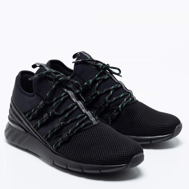 Pre Owned Louis Vuitton Black Fabric And Mesh Fastlane Sneakers  Size 41.5 