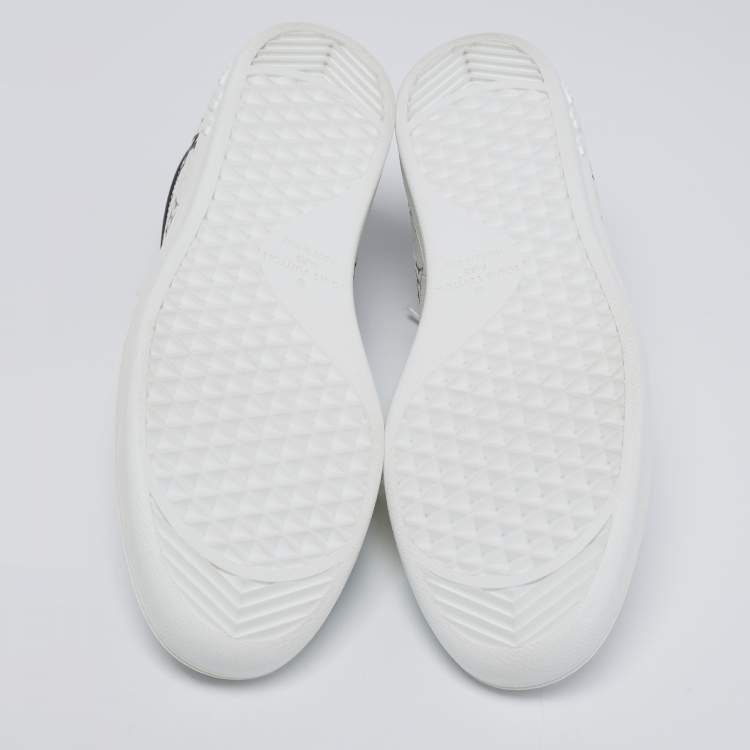 Pre Owned Louis Vuitton White/Black Gradient Monogram Leather Luxembourg Low-Top Sneakers Size 41.5