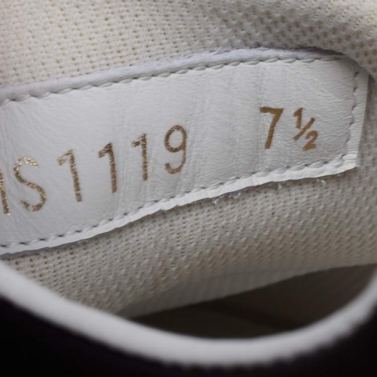 Pre Owned Louis Vuitton White/Black Gradient Monogram Leather Luxembourg Low-Top Sneakers Size 41.5