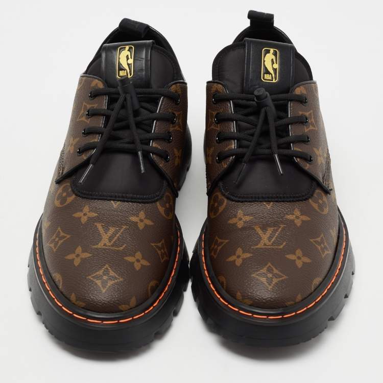 Pre Owned Louis Vuitton Brown Monogram Canvas Platform Derby Size 43