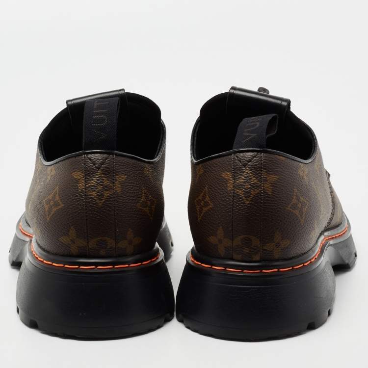 Pre Owned Louis Vuitton Brown Monogram Canvas Platform Derby Size 43