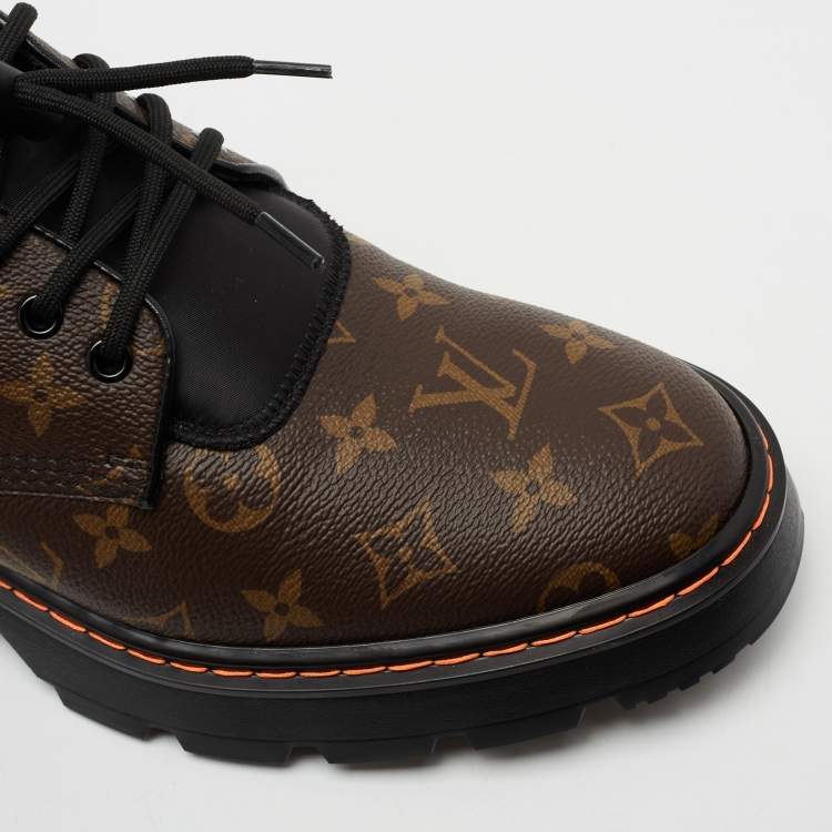 Pre Owned Louis Vuitton Brown Monogram Canvas Platform Derby Size 43