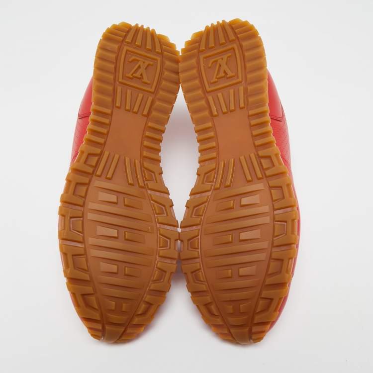 Pre Owned Louis Vuitton x Supreme Red Leather Run Away Low Top Sneakers Size 42