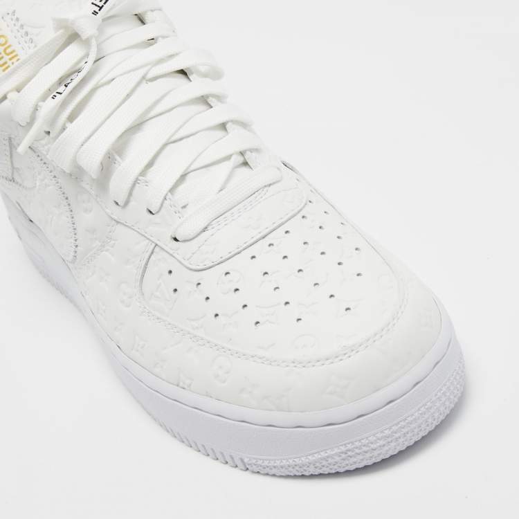 Pre Owned Louis Vuitton/Air Force  White Leather  Low Top Sneakers Size 43
