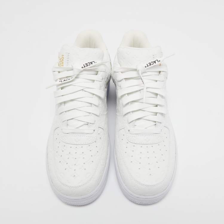 Pre Owned Louis Vuitton/Air Force  White Leather  Low Top Sneakers Size 43
