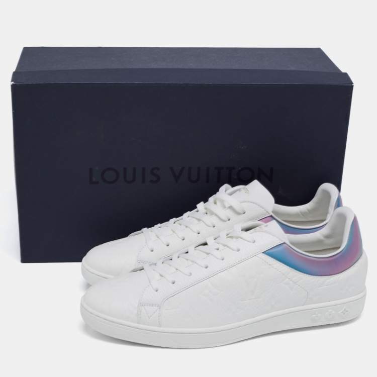 مملوكة مسبقًا Louis Vuitton White Leather Luxembourg Sneakers Size 42