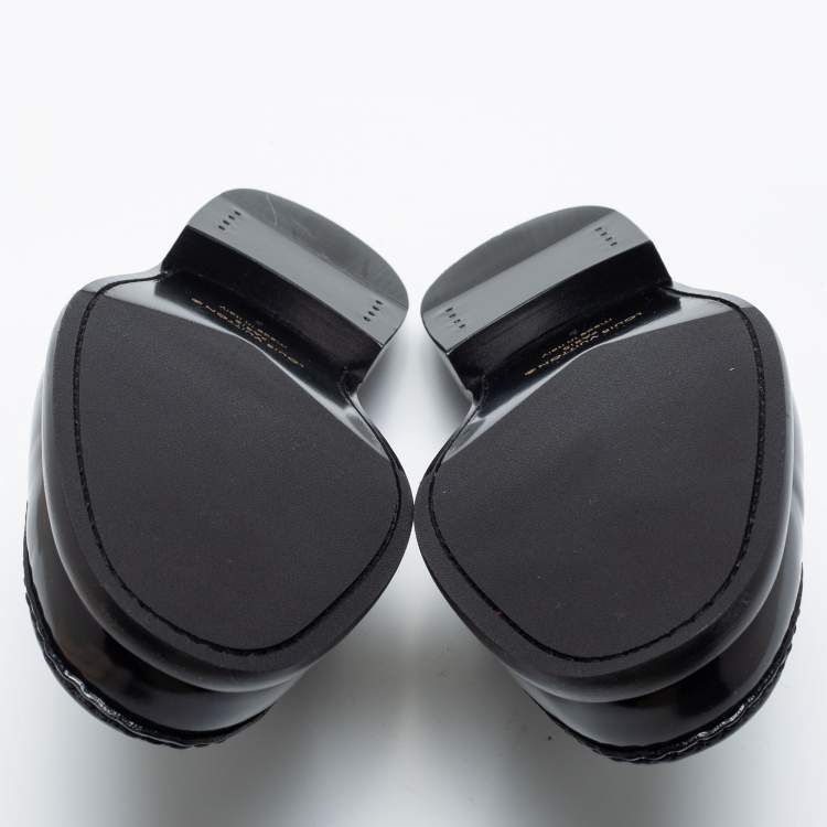 Pre Owned Louis Vuitton Black Leather  Moajor Mule Sandals Size 42