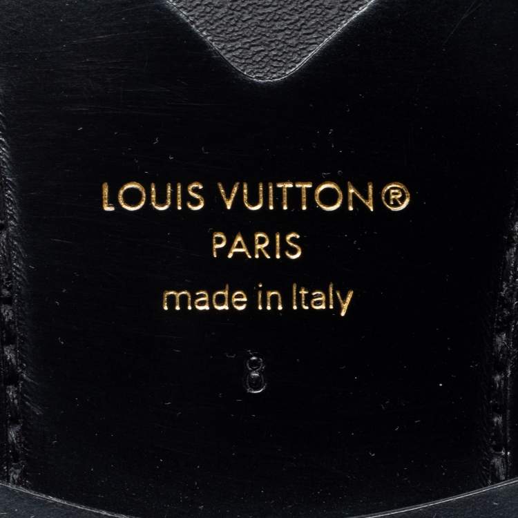 Pre Owned Louis Vuitton Black Leather  Moajor Mule Sandals Size 42